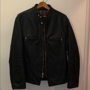 Schott Men's Hoursehide Black Leather Jacket